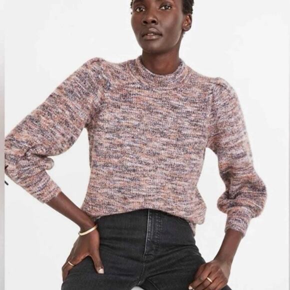 Madewell Space-Dyed Eaton Puff-Sleeve Pullover Sweater size small - Picture 1 of 6